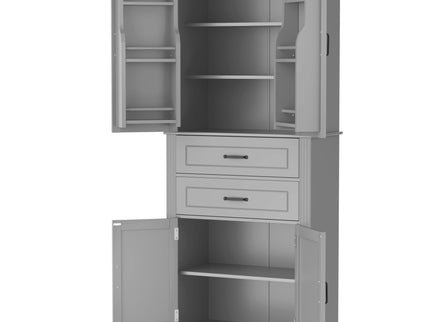 Multi Functional Storage Cabinet With Adjustable Shelves, 2 Drawers, Door Shelves