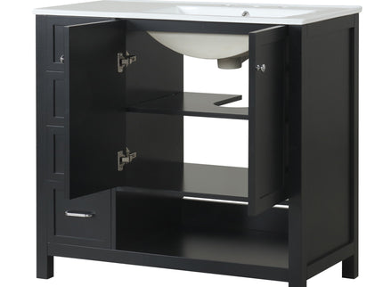 Bathroom Vanity With Sink Top, Bathroom Vanity Cabinet With 2 Doors And 2 Drawers, Open Shelf