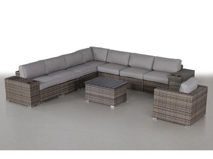 Modern Patio Rattan Sectional Set With Cushions