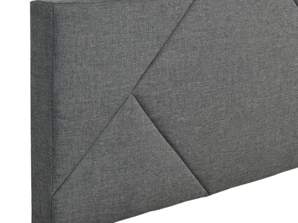 Queen Size Upholstered Platform Bed Frame Wood Slat Support - Gray