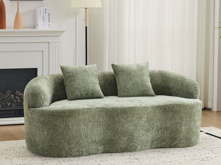 Curved Loveseat Sofa With Round Armrest