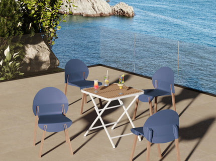 4 Piece Set Of Single Chairs With A Folding Square Table