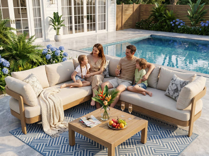 Outdoor Patio Sectional Sofa Set - Oak