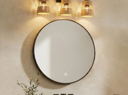 Moonlit - 3 Lights Wall Sconce With Shade, Bathroom Lighting Fixtures Over Mirror - Black / Rattan