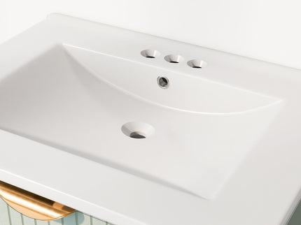 Modern Wall-Mounted Bathroom Vanity With 2 Drawers, Ideal For Small Bathrooms - Green