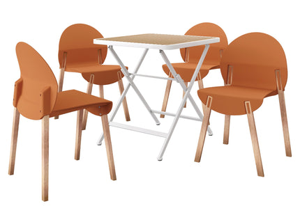 4 Piece Set Of Single Chairs With A Folding Square Table