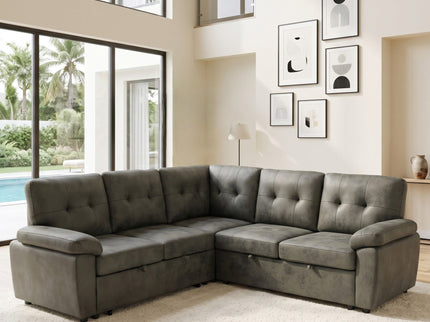 Convertible Sectional Sofa Bed & Pull Out Sleeper And Storage