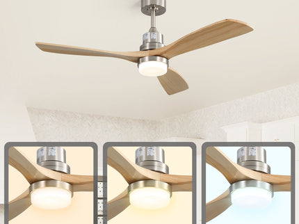 Indoor Ceiling Fan With Dimmable LED Light, 6 Speed Remote ControlLED DC Motor, Reversible Blades