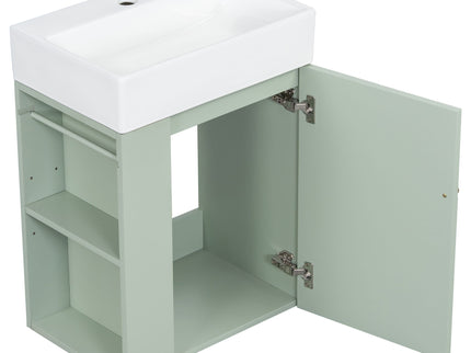 Modern Bathroom Vanity With Sink, Diamond Pattern Doors