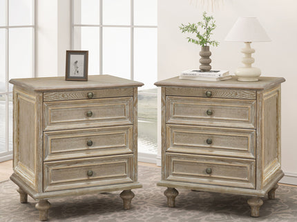 Farmhouse Nightstand With 4 Drawers