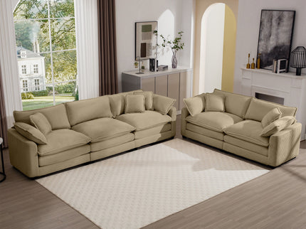 Elegant Oversized Sectional Sofa Set With Deep Seats And Flexible Layout