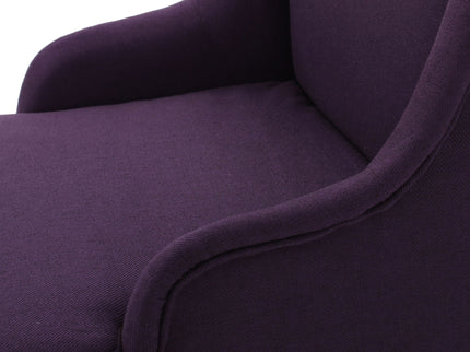 Fabric Dining Chair With High Back And Birch Wood Legs - Plum