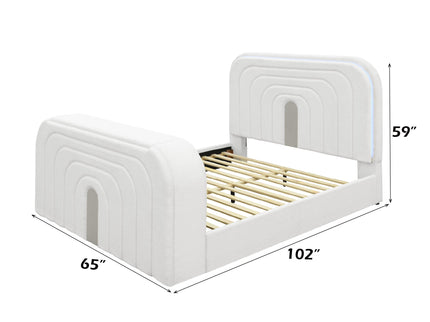 Shelyn - Bed With LED, TV Stand, Fireplace & Bluetooth