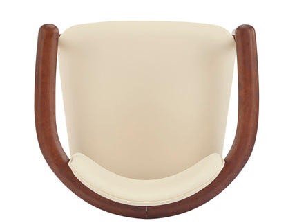 Dining Room Chairs, Ideal For Home & Kitchen (Set of 2) - Beige / Dark Walnut