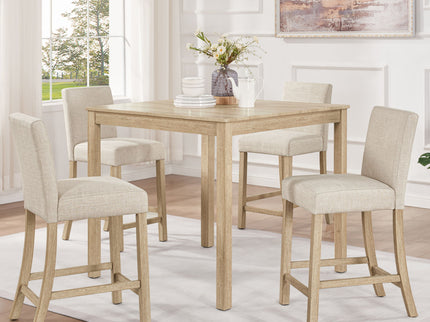 5 Piece Counter Height Table Set With 4 Chairs