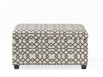 Richmond - Storage Ottoman With Unique Pattern And Ample Storage - Gray