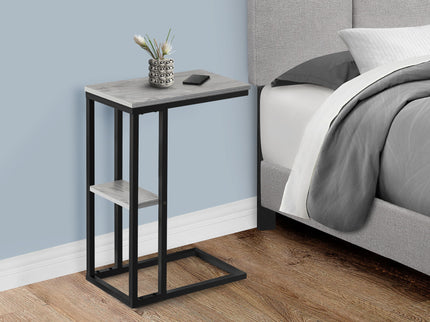 Accent Table, C - Shaped, Marble Look Contemporary & Modern Convenient Design