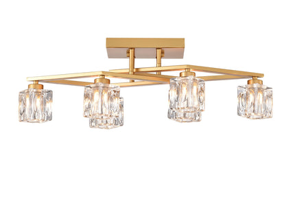 6 Light Crystal Ceiling Light For Dining Room, Modern Ceiling Lamp With Light Fixture For Entryway, Lobby, Kitchen, Bedroom, Living Room, Conference Room, (6*G9 Bulbs Included)