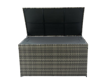 Outdoor Storage Box, Wicker Patio Deck Boxes With Lid, Outdoor Cushion Storage For Kids Toys, Pillows, Towel, Wicker