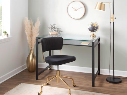 Metric - Industrial Floor Lamp - Black / Antique Brass