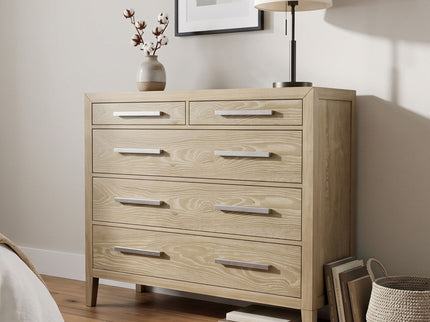 Adeline - 5 Drawers Chest - Natural Wood Wash