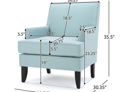 Serenada - Upholstered Fabric Club Chair With Nailhead Trim And Tapered Birch Legs
