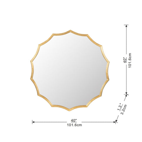 Round Sunburst Wall Mirror With, Wall Decor Mirror For Entryway Bedroom Living Room - Gold