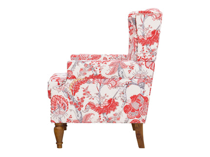 Accent Chair With Floral Upholstery And Nailhead Trim