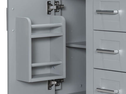 Modern Bathroom Vanity With Sink, Flip Drawer & 3 Drawers, Soft Close Hinges, Adjustable Shelf