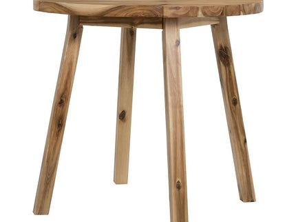 Round Dining Table, Solid Wood - Natural Wood / Brown