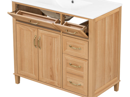 Bathroom Vanity With Sink, Soft Close Doors & Drawers - Wood