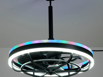 Ceiling Fan Light LED Light Source And Remote Control, 3000 - 6500K Dimmable LED Fan Light, 6 Speeds, For Living Room - Matte Black