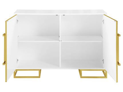 Synchrony - 2 Door Accent Cabinet With Art Deco Trim - White