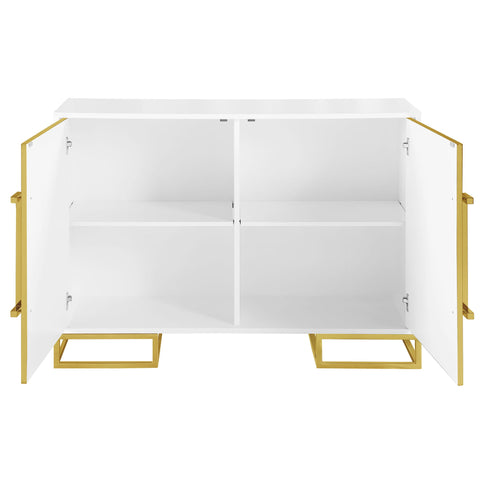 Synchrony - 2 Door Accent Cabinet With Art Deco Trim - White
