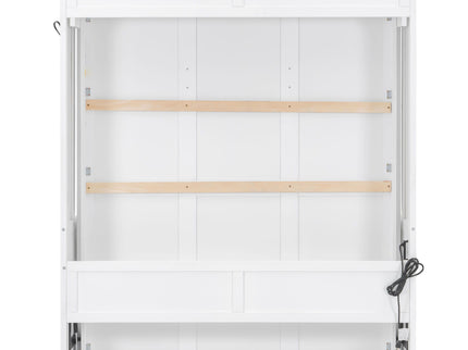 Murphy Bed With Desk, LED Lights And USB Charging Station