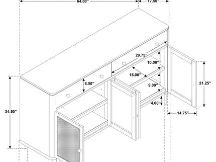 Benson - 2 Drawer Sideboard - Sand