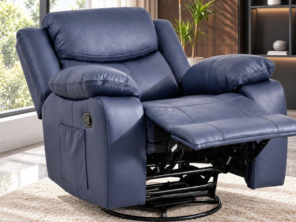 Rocker Recliner Chair With Manual Recline And 360° Swivel Base