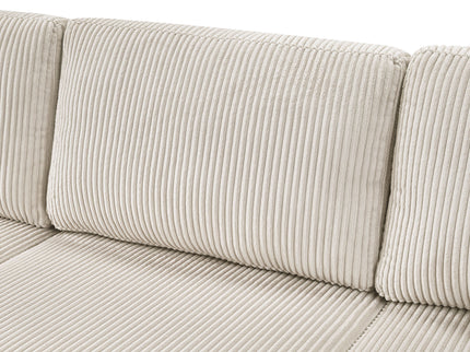 Oversized Sectional U-Shaped Sofa With Chaise Lounge And Three Soft Throw Pillows