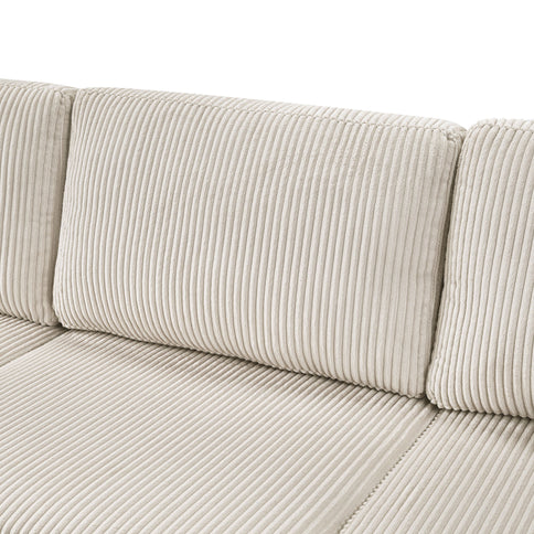 Oversized Sectional U-Shaped Sofa With Chaise Lounge And Three Soft Throw Pillows