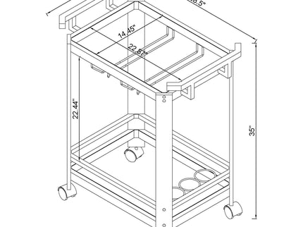 Kempton - 2 Tier Bar Cart - Chrome