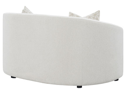 Rory - Sloped Arms Loveseat With Pillows - White