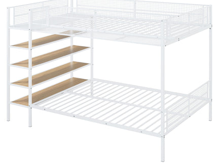Bunk Bed With 5 Tier Shelves