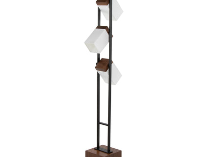 Bento - Contemporary Floor Lamp - Black / Walnut / White