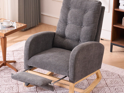 Accent Rocking Chair With Footrest, High Back