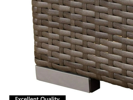 2 Piece Patio Loveseat Set With Thick Cushions, Outdoor Sectional Sofa For Balcony - Blue / Brown