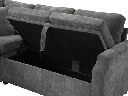 Modern L Shaped Sectional Sofa Bed With Hidden Storage Upholstery