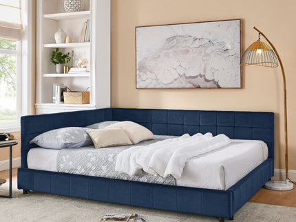 Elegant Design Storage Upholstered Tufted Bed Frame With Backrest And Armrests