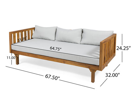 Claremont - 3 Seater Daybed Teak Acacia Wood Water Resistant Cushions