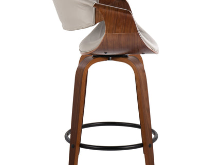 Symphony - Mid Century Modern Fixed Height Counter Stool With Swivel With Round Footrest (Set of 2)