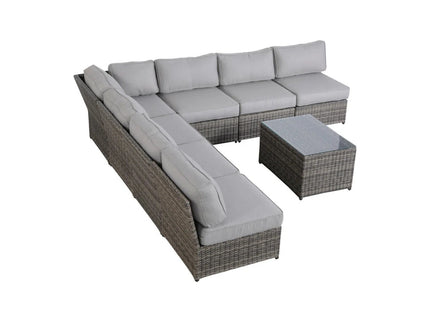 Comfortable Modern Patio Rattan Sectional Set With Cushions
